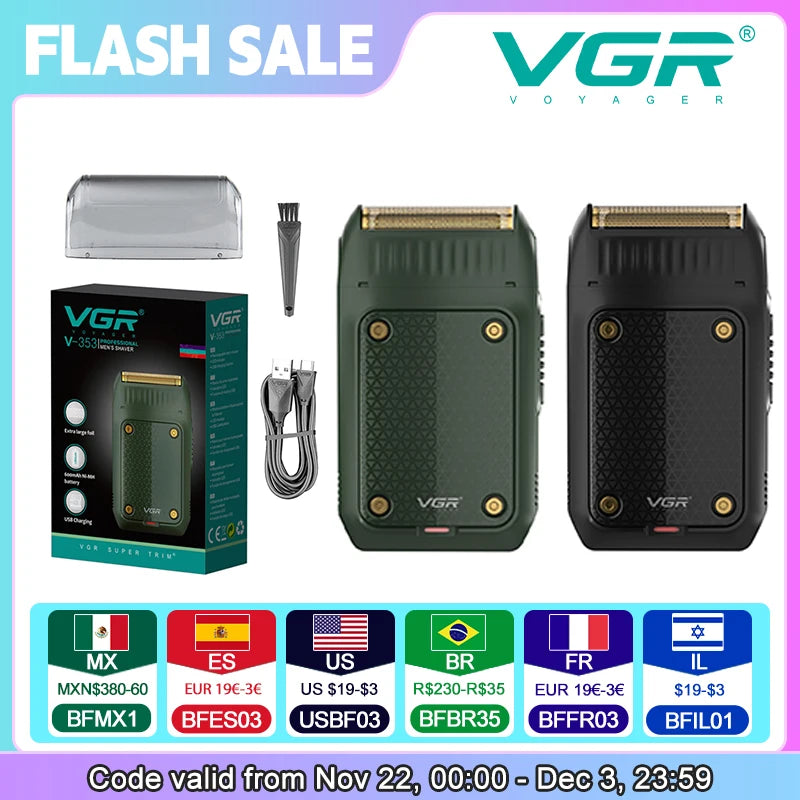 Portable Rechargeable Electric Beard Trimmer & Mini Shaver for Men with LED Display and USB Charging