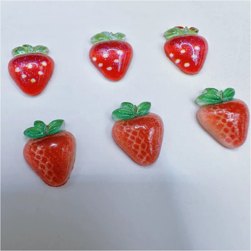 20-Pack 3D Mini Red Cherry Nail Charms Resin Nail Art Decorations for DIY Manicure
