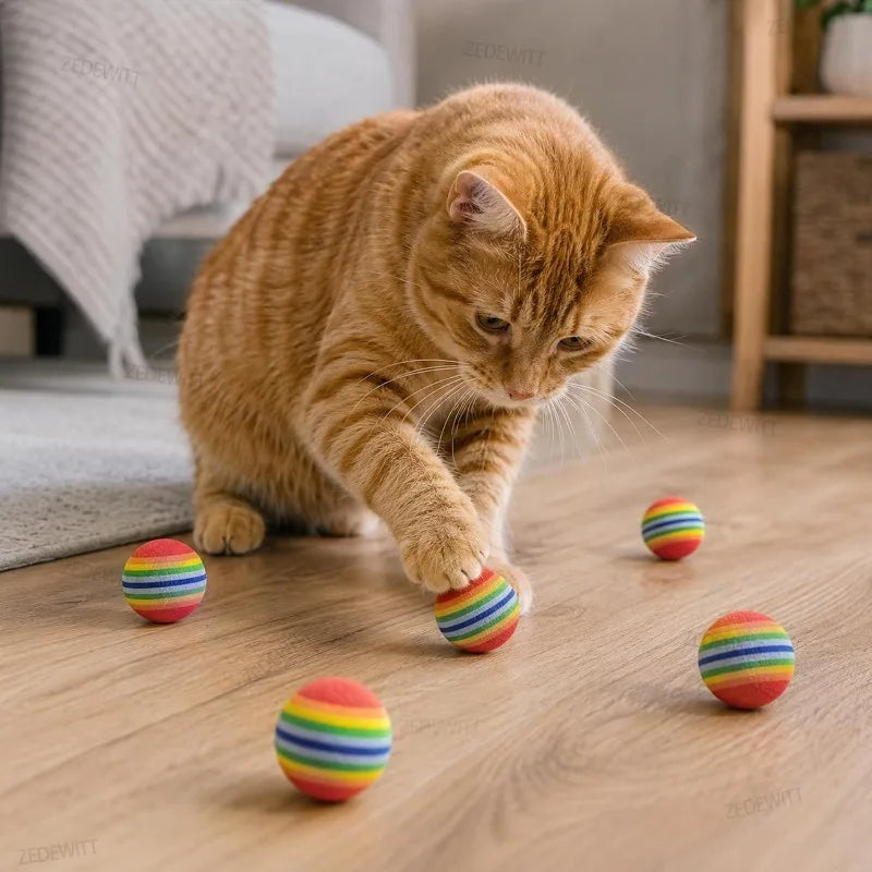 Interactive Soft Foam Cat Toy Ball - Quiet Indoor Kitten Chase & Play