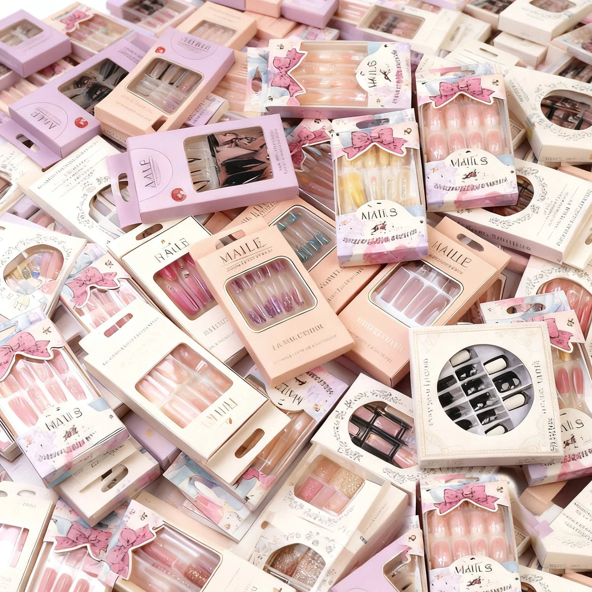 24-Piece Reusable Press-On Nails Set Short Medium Long French Almond Square Y2K Designs