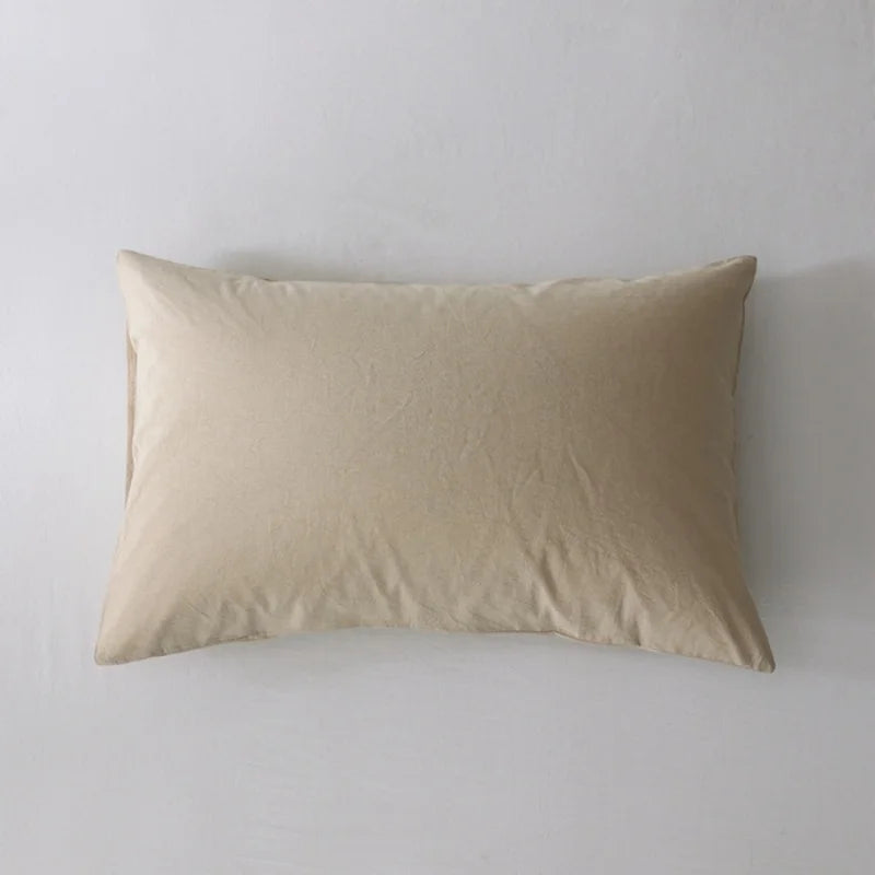 Washed Cotton Striped Pillowcase - 100% Cotton Envelope Pillow Cover, Breathable, 48 x 74 cm (19 x 29 in) - Single