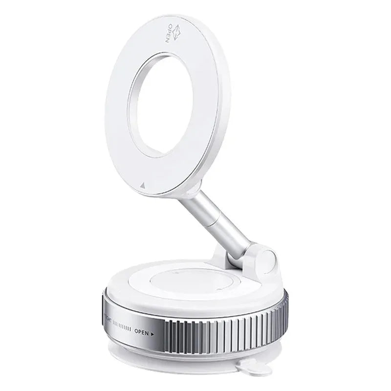 Magnetic Phone Holder with Strong Vacuum Suction — 360° Foldable Mount for Car, Desk & Bathroom — Universal for iPhone & Android