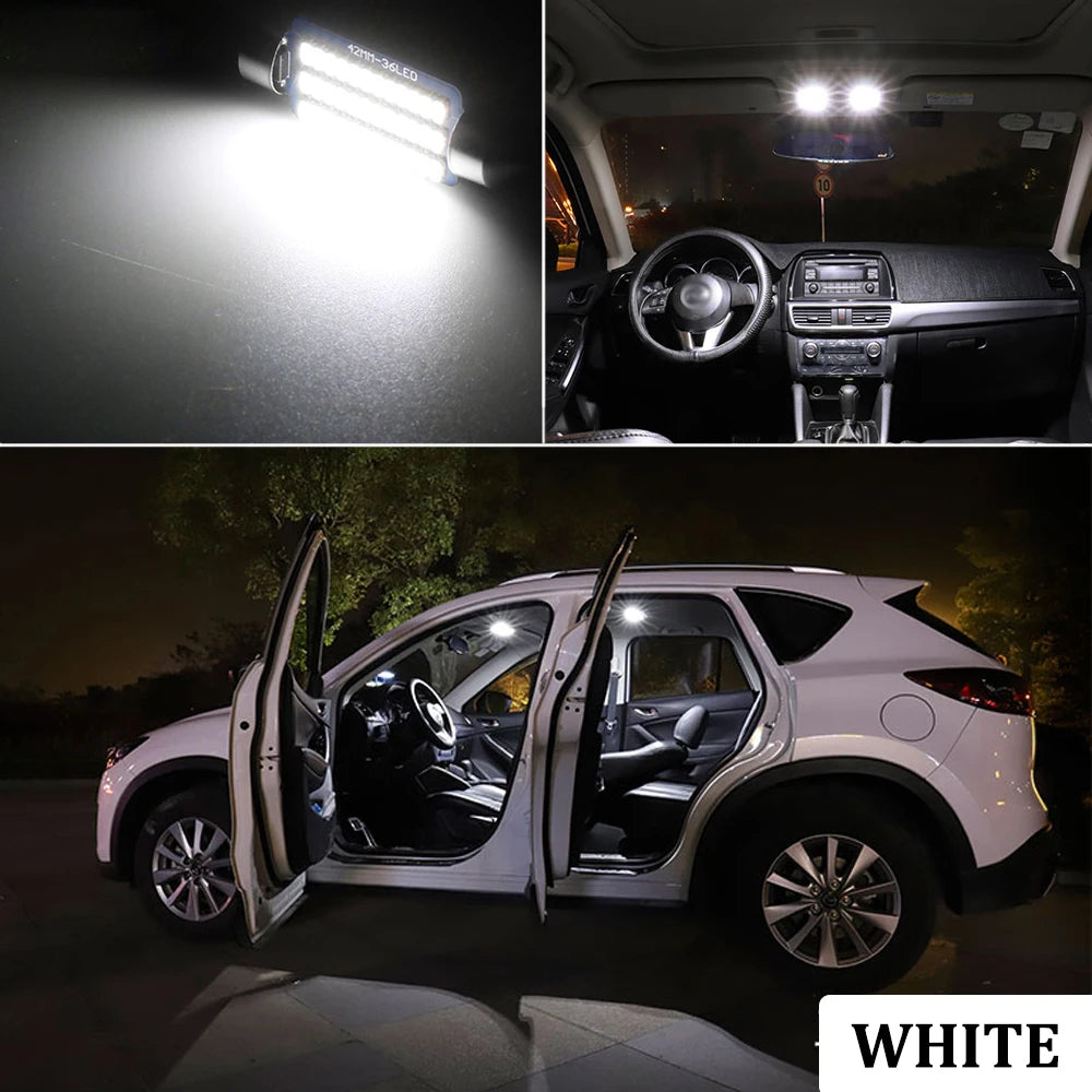 Interior Canbus LED Lighting Kit for Hyundai i10/i20/i30/i40/ix20/ix35/Tucson/Santa Fe — Dome Map Trunk LED Bulbs, Plug & Play, 12V, Error Free
