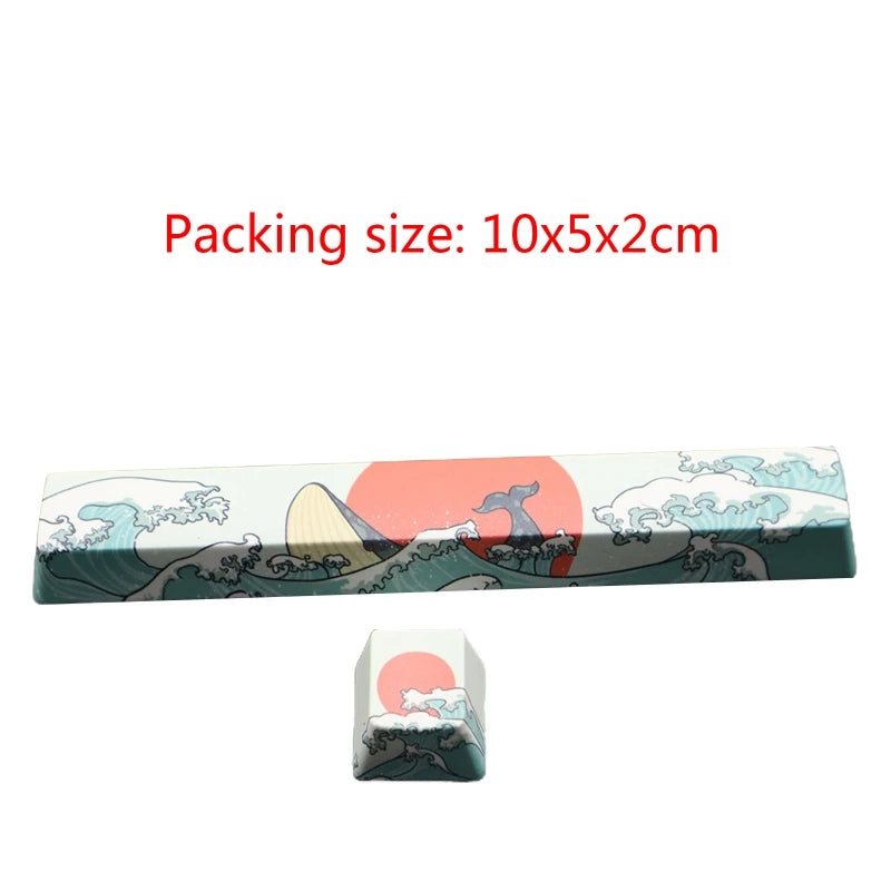 PBT Keycaps 2-Pack OEM Profile Space & ESC Keycaps Coral Sea Dye Sublimation for Cherry MX Mechanical Keyboards