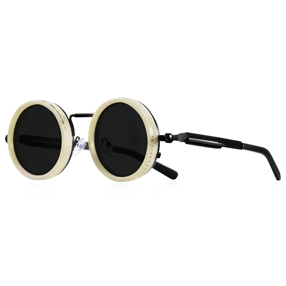Polarized Round Sunglasses ND9 Adjustable Dimming Unisex Retro Punk Fishing Outdoor Shades UV400