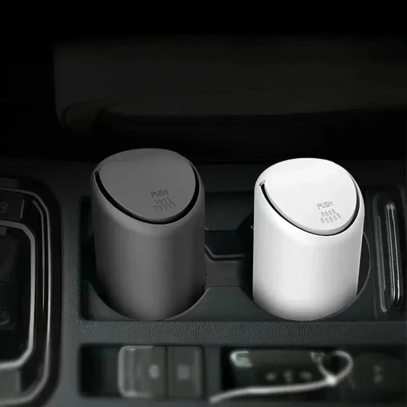 Silicone Car Trash Can – Round Portable Car Garbage Bin Auto Organizer, 6 x 2.8 in (15 x 7 cm)