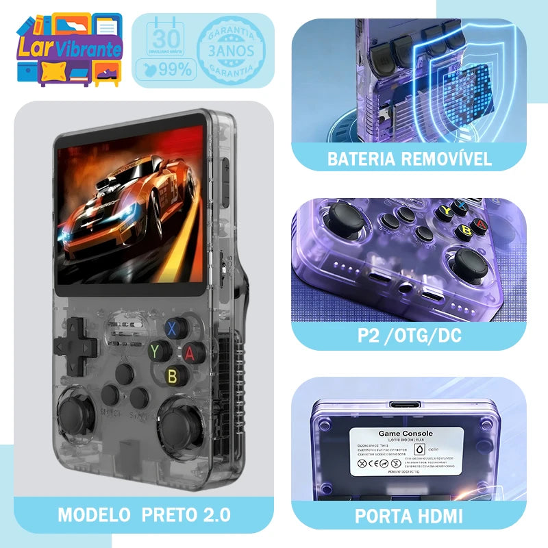 Retro Handheld Game Console – 3.5-inch (8.9 cm) IPS Screen, 16GB, 15,000+ Games, Linux, Dual Analog, 3000mAh Battery