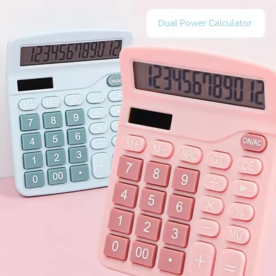 12-Digit Dual Power Solar and Battery Calculator, Large LCD Desktop for Home Office School Accounting