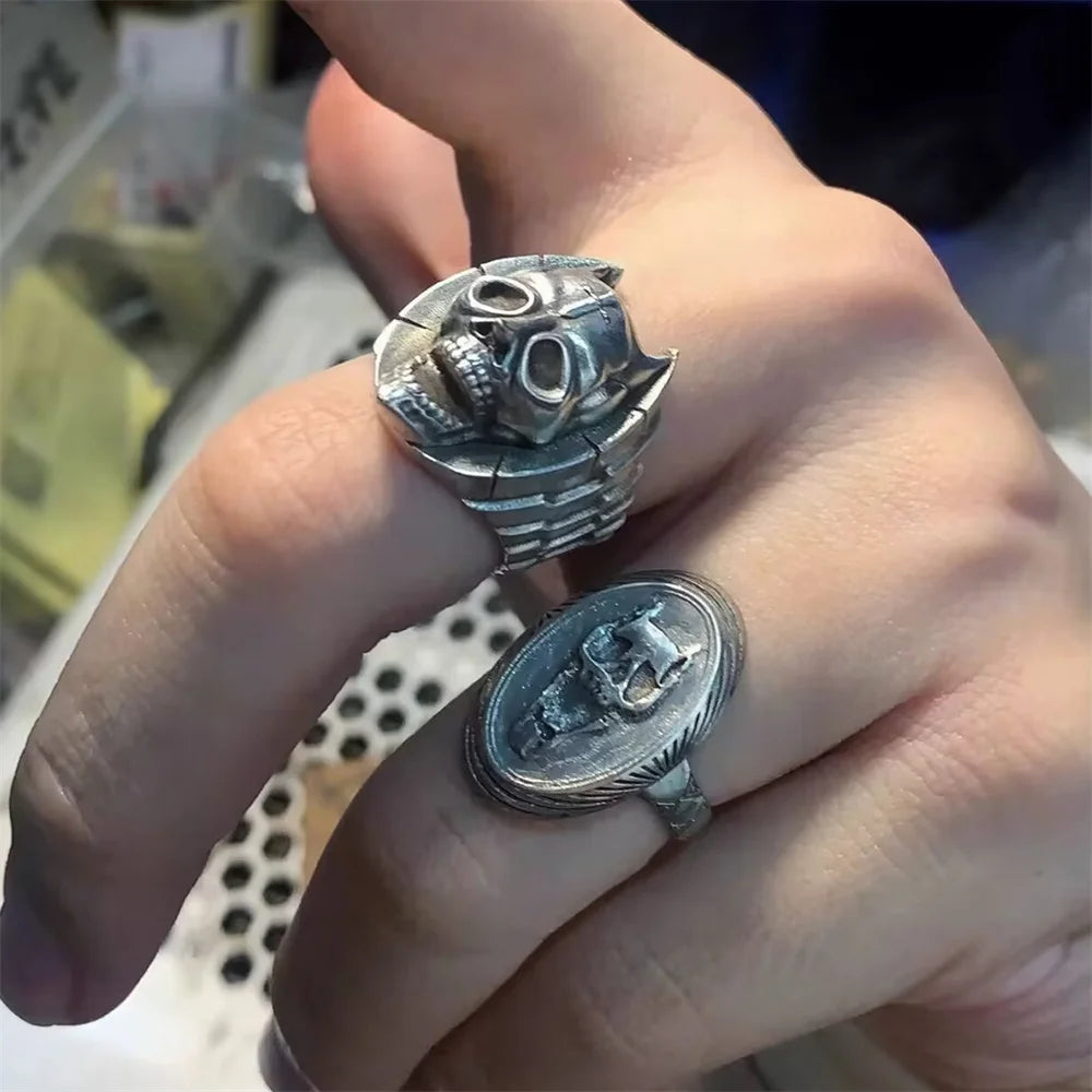 Adjustable Diamond Is Unbreakable Killer Queen Cosplay Ring - Gothic Skeleton Opening Ring for Halloween & Parties