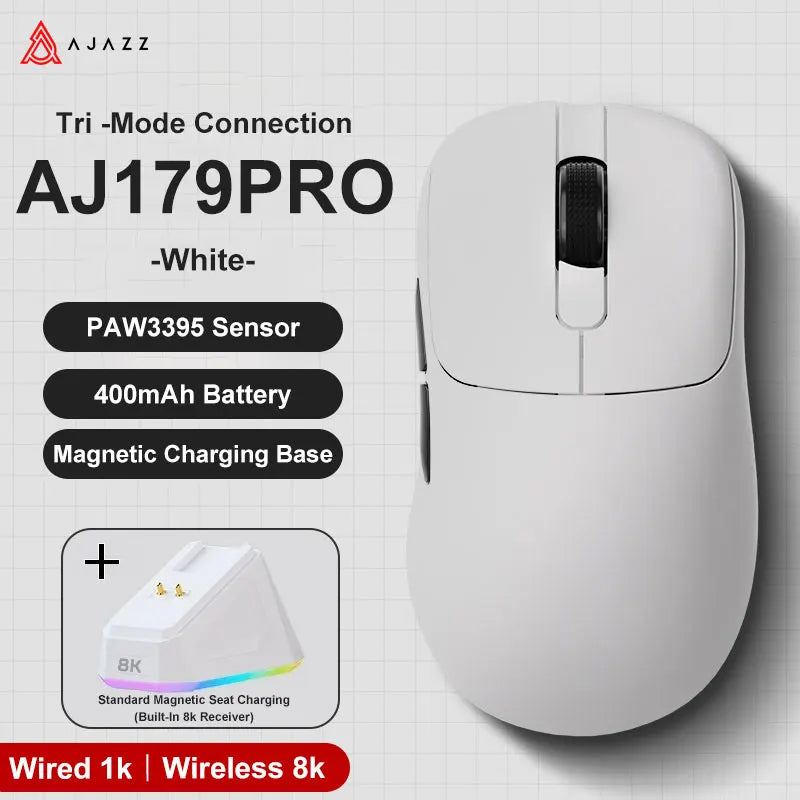 Wireless Gaming Mouse 2.4GHz & Bluetooth - Right-Hand Ergonomic, 26,000 DPI Optical Sensor, Battery Powered