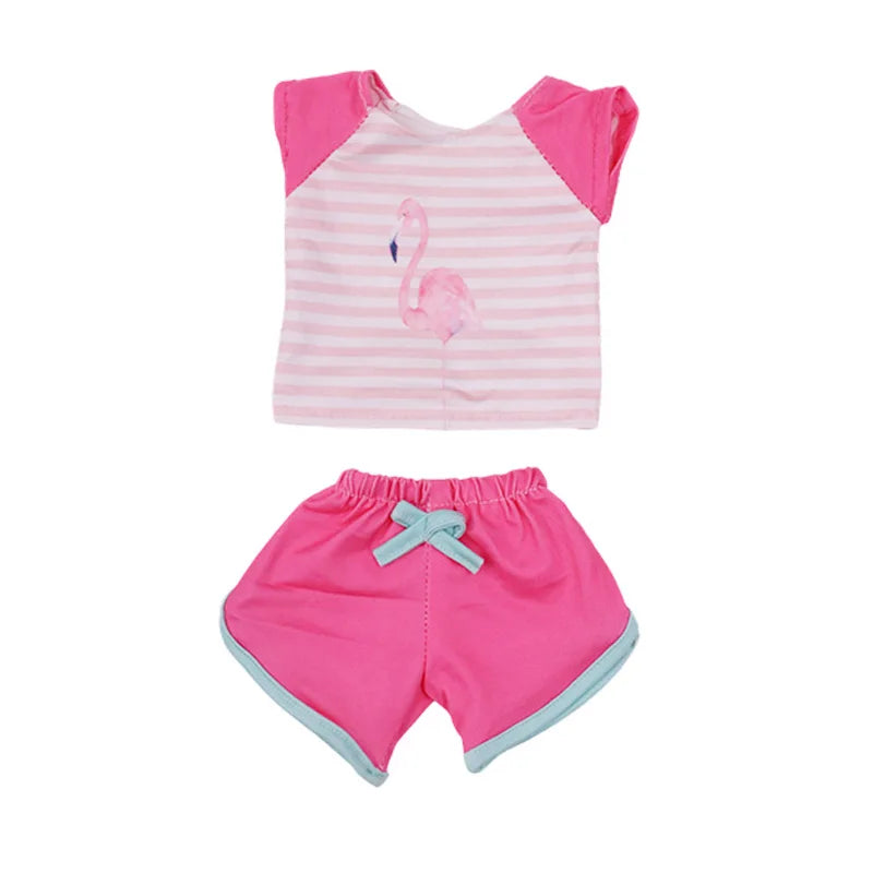 Cute Printed T-Shirt Top for 18-Inch (45.7 cm) & 43 cm Dolls, Short Doll Tee