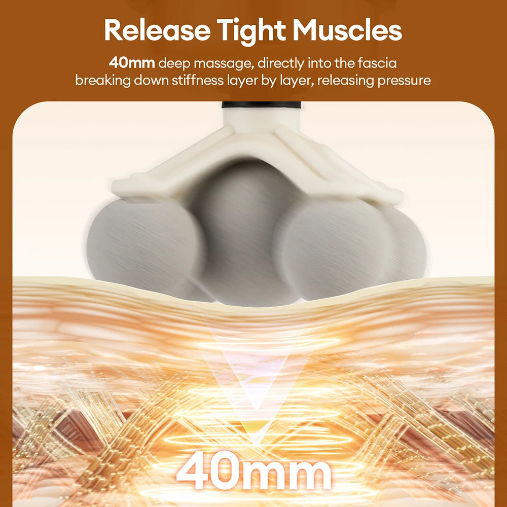 11-in-1 Percussion Massage Gun — 99-Level Powerful Fascia Gun with 11 Heads, USB-C Rechargeable Deep Tissue Massager for Body, Arms & Legs