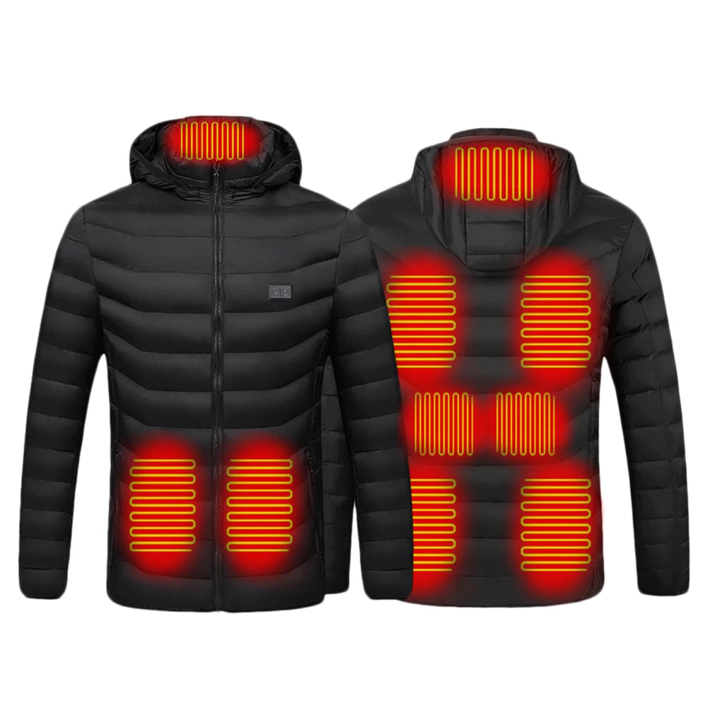 USB Heated Jacket - 11-Zone Rechargeable Electric Winter Coat for Men & Women, Thermal Outdoor Heating Jacket