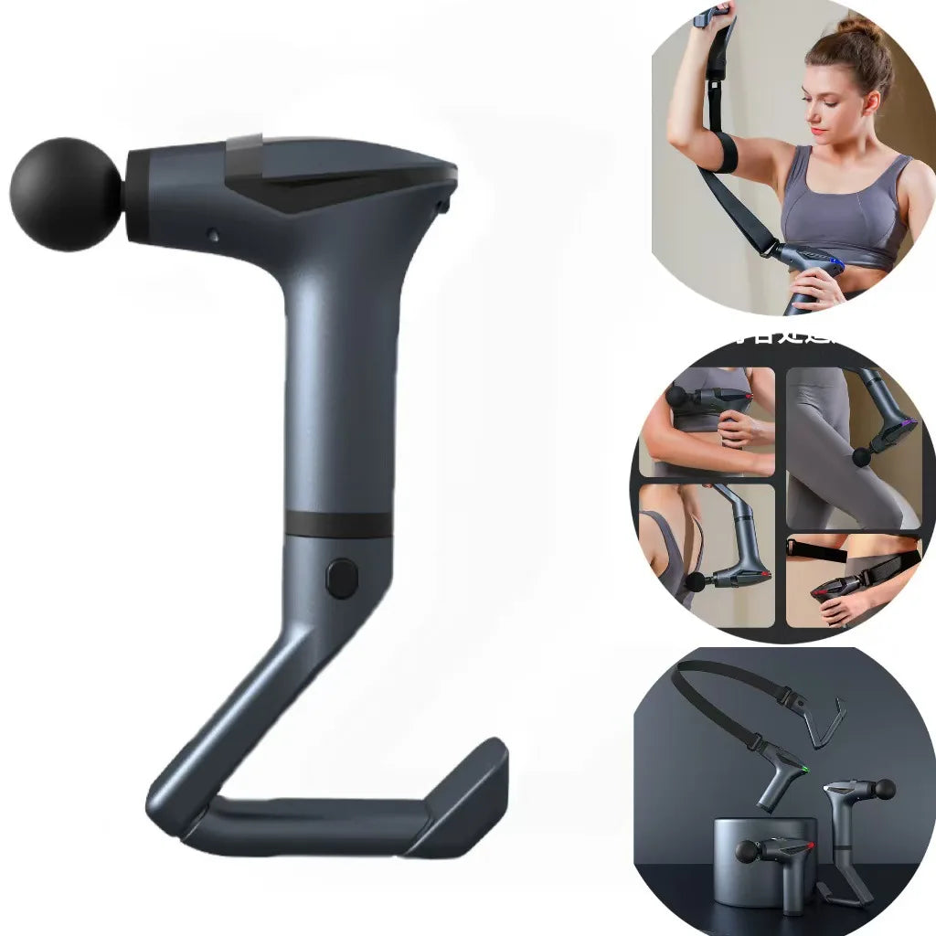 Long-Handle Deep Tissue Massage Gun – Percussion Muscle Relaxation, 12-Speed Rechargeable with USB-C