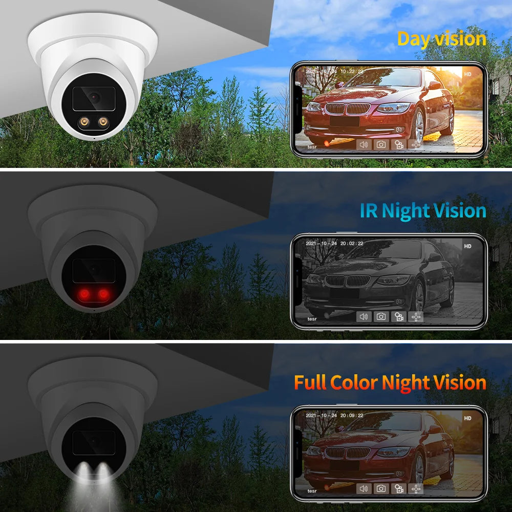 4K 8MP PoE IP Dome Camera with Audio H.265 ONVIF 2.8mm Wide Angle Color Night Vision IP67
