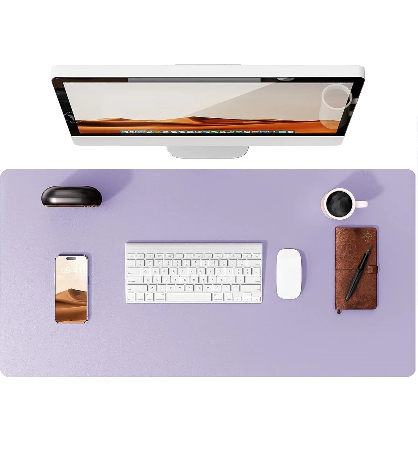 Large PU Leather Desk Pad - Non-Slip Waterproof Office Mouse Pad & Laptop Desk Mat