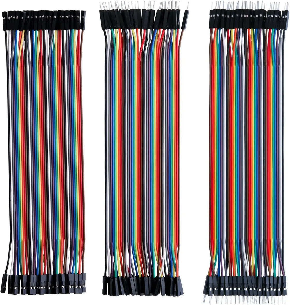 120pcs 40-Pin Dupont Jumper Wire Kit 10cm/20cm Male/Female Multicolor Ribbon Cables