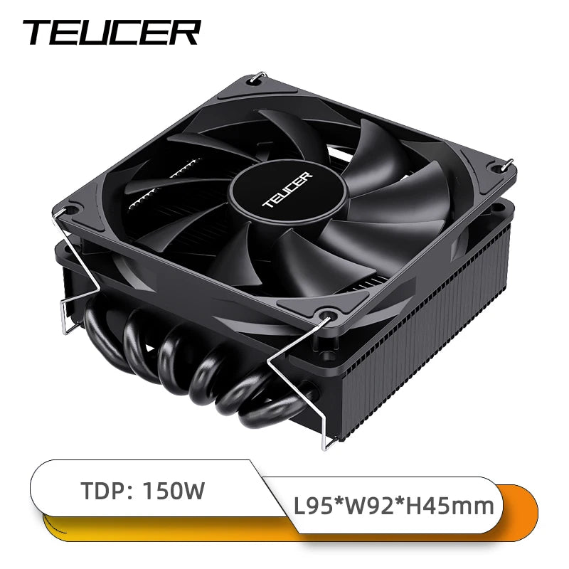 Low-Profile 6-Heatpipe CPU Cooler 45mm Height 150W TDP for AM5 AM4 and Intel LGA1700 1200 ITX Chassis