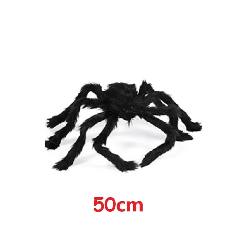 Giant Round Spider Web (150–250 cm / 59–98 in) with Large Hairy Fake Spider – Halloween Yard & Door Scare Prop