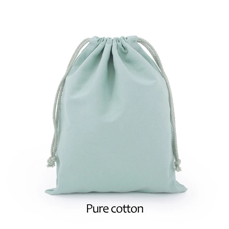 Cotton Drawstring Canvas Bags - White Reusable Gift & Storage Pouches for Candy, Jewelry, Travel and Home Organization
