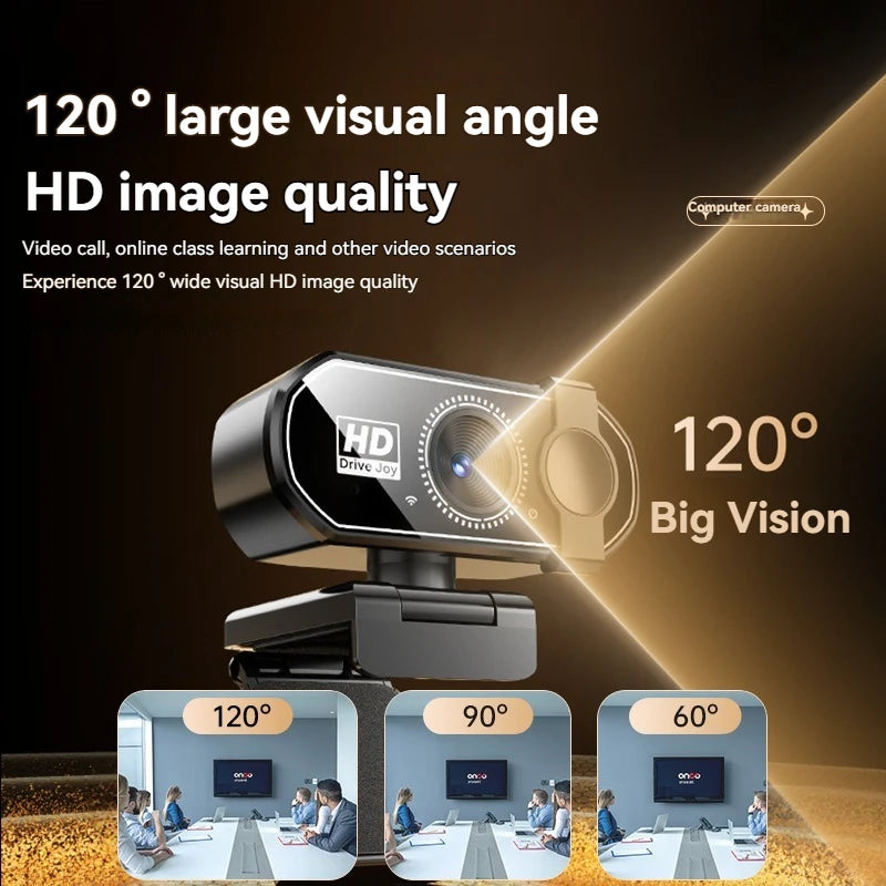 4K Autofocus Webcam with Dual Noise-Canceling Microphones, USB Streaming Webcam for PC & Laptop with Privacy Cover and Mount