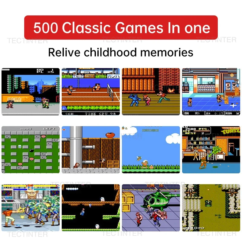 Retro Mini Handheld Game Console 2.4-Inch (6.1 cm) - Portable 8-Bit Player with 500 Built-In Games, AV Out & Rechargeable Battery