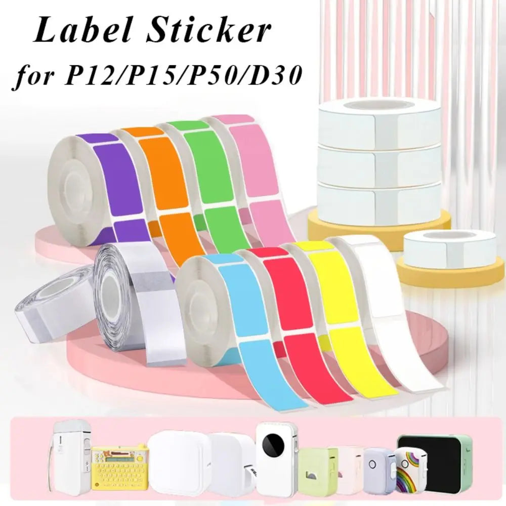 Colorful Thermal Label Rolls 12mm x 40mm (0.47 x 1.57 in) — 160 Labels/Roll, Self-Adhesive Laminated