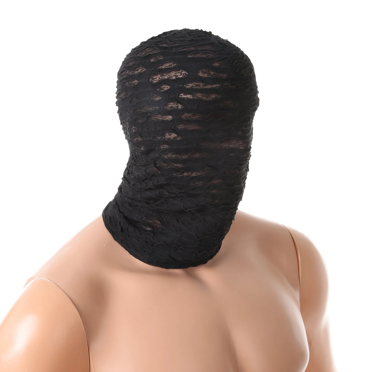 Mummy Torn Mesh Full-Face Balaclava — Breathable Stretch Hood for Halloween Cosplay & Festival