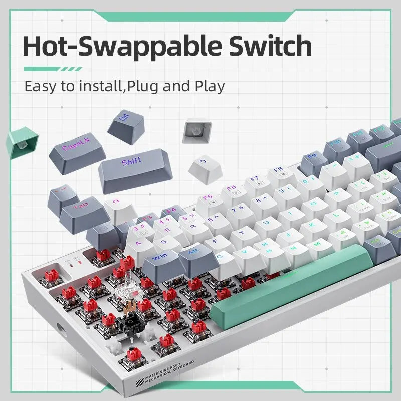 94-Key 90% Mechanical Keyboard Wired - Hot-Swappable RGB Backlit for PC & Laptop