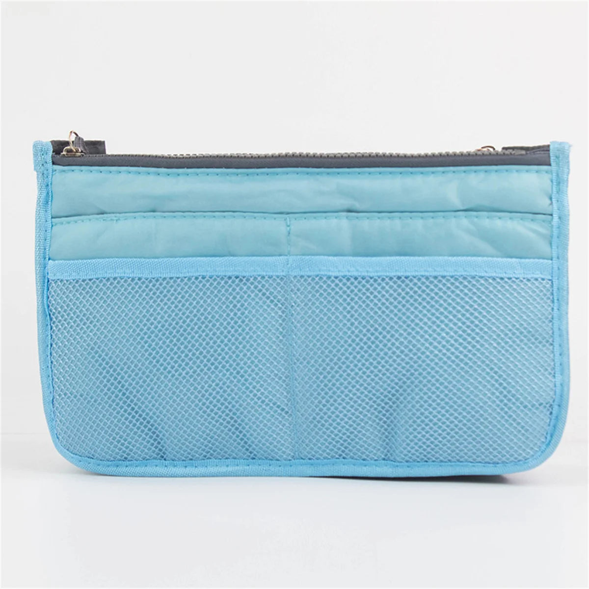 Multifunctional Bi-Fold Makeup and Toiletry Organizer Bag, Double Zipper Large Capacity
