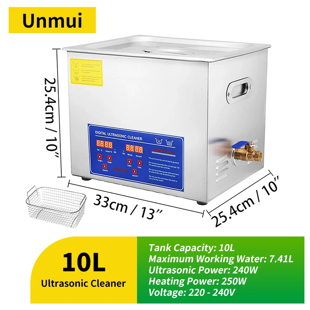 Heated Ultrasonic Cleaner 2L–30L (0.53–7.93 gal) Ultrasonic Cleaning Bath for Jewelry, Watches, Glasses & Tools