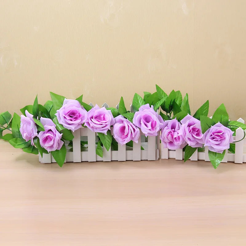 250 cm (98.4 in) Rose Artificial Flower Garland – Faux Rose Vine for Wedding, Christmas, Home & Garden Arch Decor