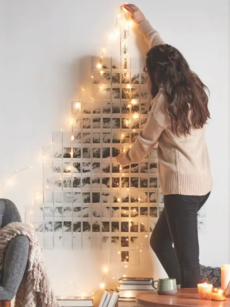FanzyMarket Button Battery Fairy String Lights in warm white with 10-30 LEDs, ideal for indoor and outdoor bedroom, garden, or holiday decor.