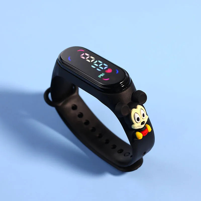 Kids LED Touch Sports Watch – Silicone Digital Bracelet, 45mm Waterproof (5ATM) Cartoon Character Design for Girls & Boys