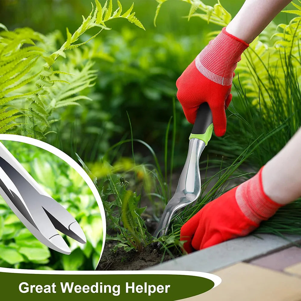 Hand Weeder Tool 11.9 in (30.2 cm) Garden Weed Puller with Ergonomic Handle for Lawn, Garden & Transplanting