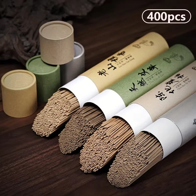 400-Pack Natural Sandalwood & Agarwood Incense Sticks Gift Pack for Prayer, Meditation & Blessing Ceremonies