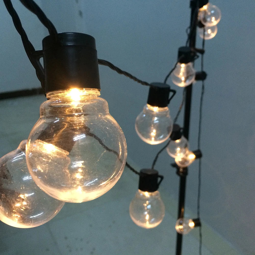 Festoon LED Globe String Lights – 6m (19.7ft) / 11m (36.1ft) / 16m (52.5ft) with 20/38/60 Globe Bulbs, Outdoor Party & Christmas Garland