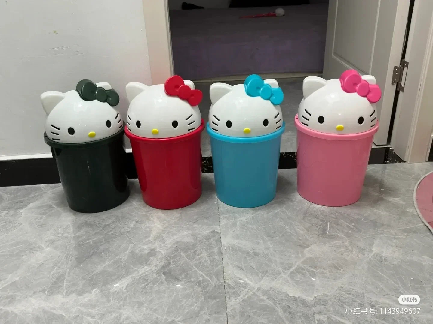 Kawaii Cat PVC Collectible Figurine 1/12 Scale — 21 cm (8.3") & 37 cm (14.6") — Pink/Blue/Green