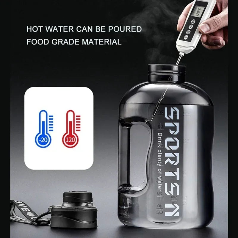 Portable Large Capacity Sports Water Bottle 1.7L (57.5 fl oz) / 2.7L (91.3 fl oz) — Gym, Cycling & Camping