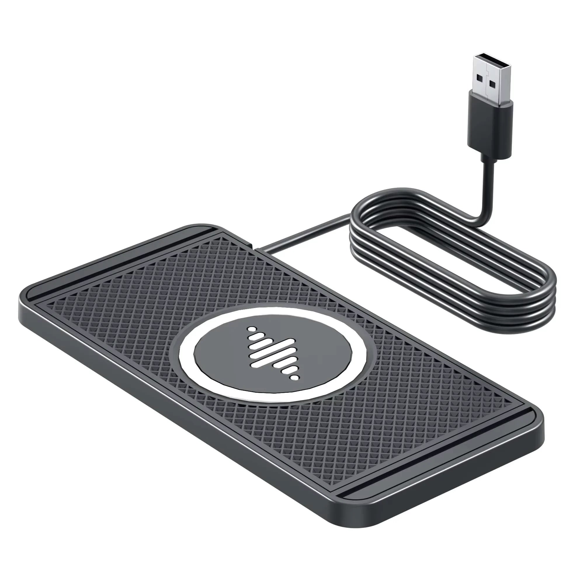 30W Qi Wireless Car Charger Pad – Silicone Non-Slip Fast Charging Mat for Qi-Compatible Phones