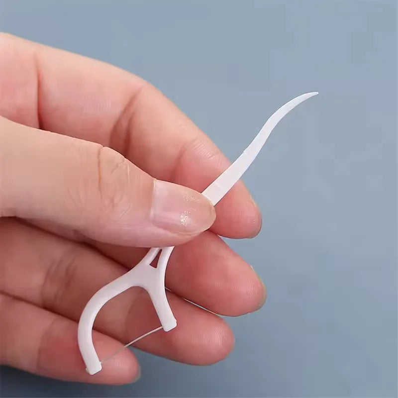 50-Pack Dental Floss Picks Interdental Toothpicks and Mini Brushes for Oral Hygiene