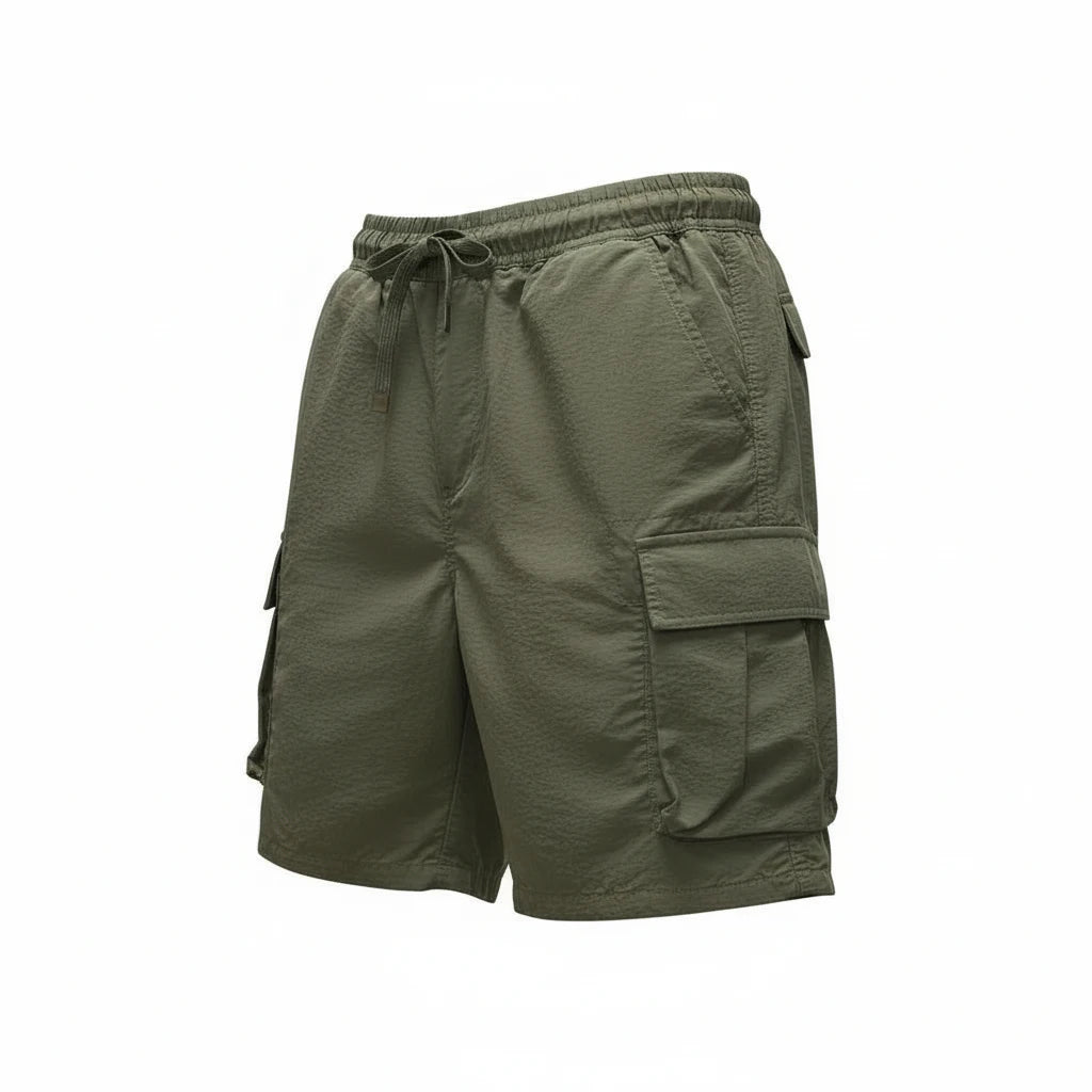 Men's Casual Loose Knee-Length Outdoor Work Shorts – Ice Silk Breathable 3/4-Length with Pockets