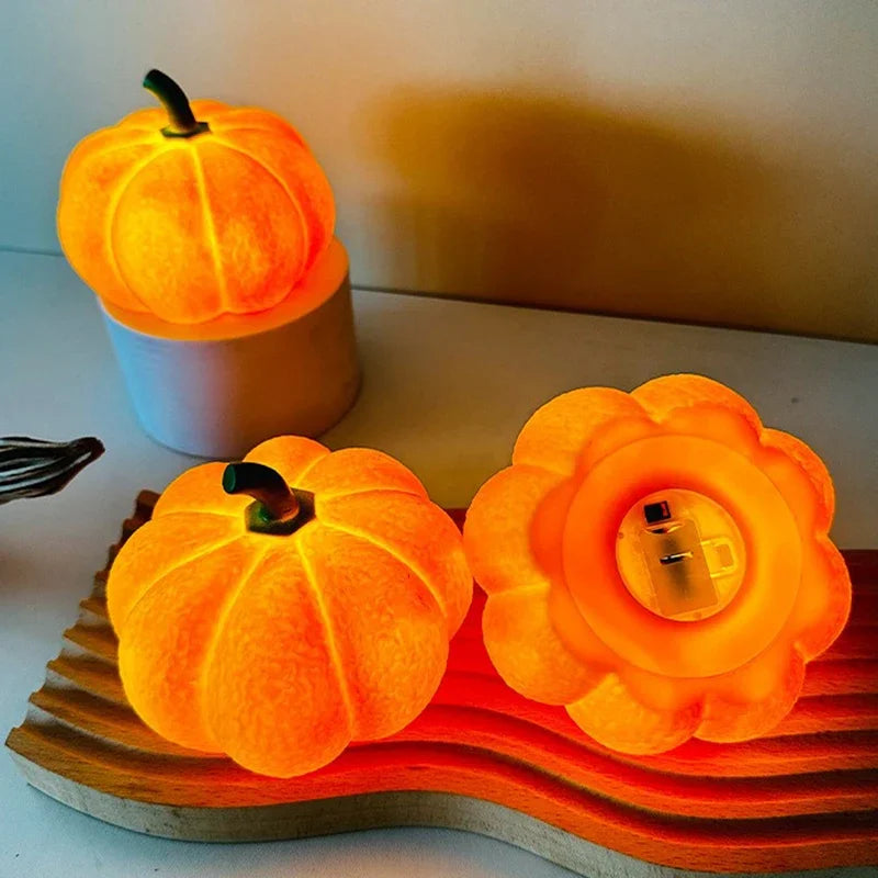 Pumpkin LED Night Light – Halloween Bedside & Dormitory Eye-Protection Battery-Powered Decorative Nightlight