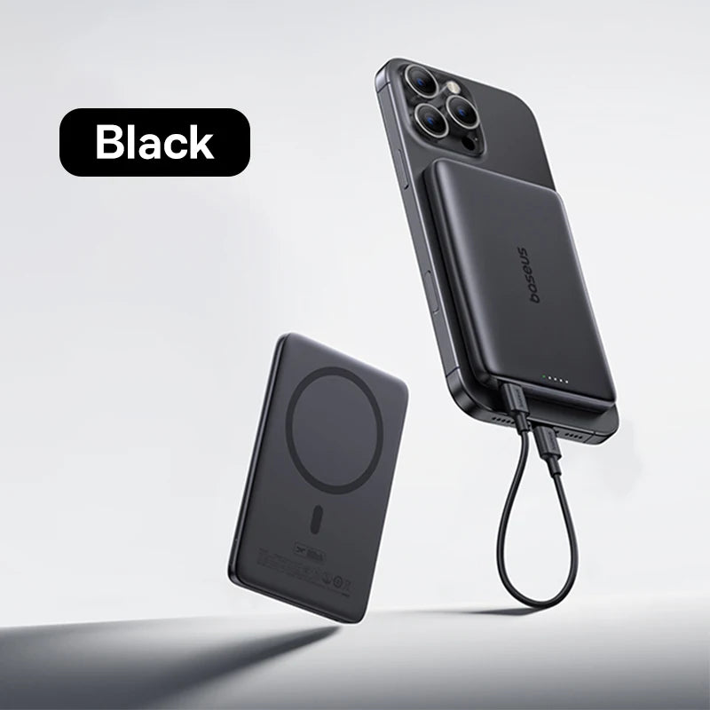 Card-Size Magnetic Power Bank 5,000mAh & 10,000mAh — PD Fast Charge 20W / 27W, 15W Magnetic Wireless Charger for Smartphones