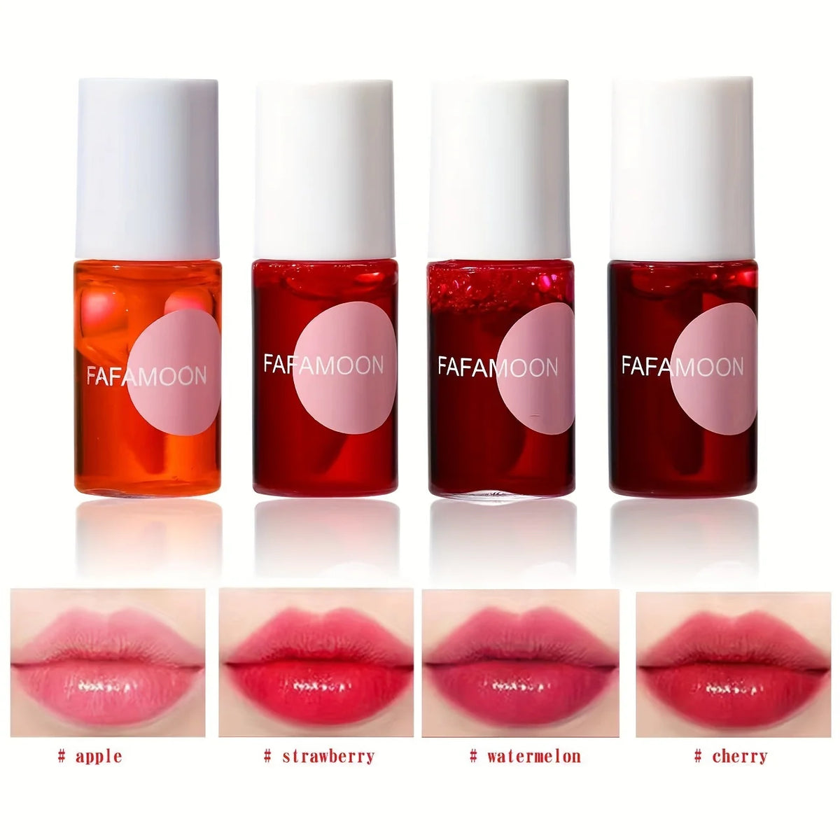 Fruity Lip Tint 4-Color Water Gloss — Moisturizing Waterproof Long-Lasting Lip Gloss (7.1 ml / 0.24 fl oz)