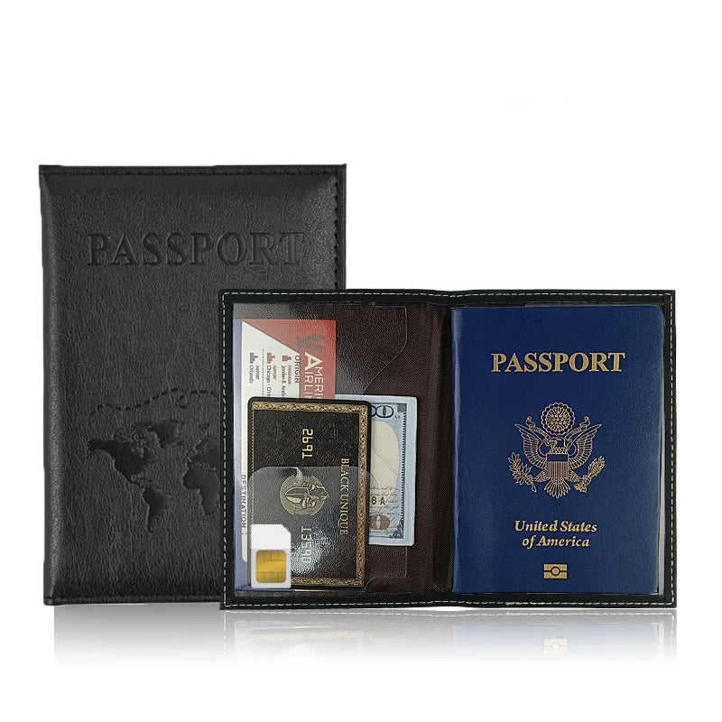 PU Leather Passport Holder Wallet – Travel Passport Cover & Card Case for Women and Men