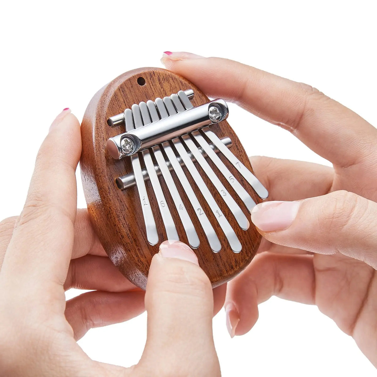 Mini 8-Key Kalimba Thumb Piano Waterdrop Design Portable with Lanyard Kids Gift
