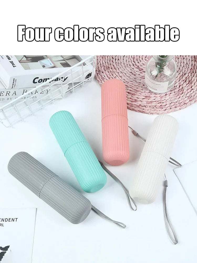 Portable Toothbrush Travel Cup and Toothpaste Holder Case – Bathroom Storage Organizer