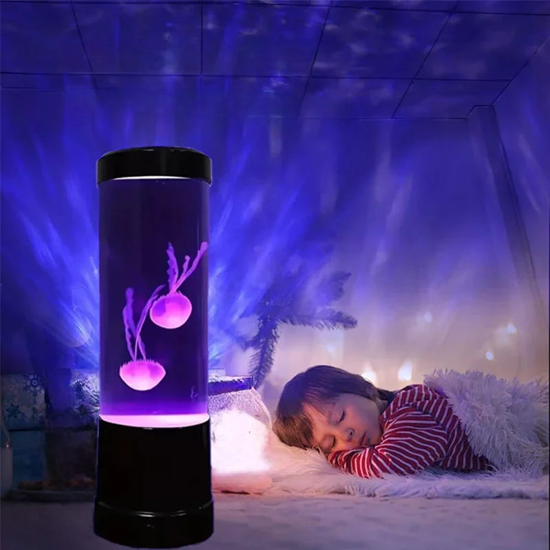LED Jellyfish Night Light with Remote — 8-Color USB Mood Lamp for Home, Aquarium & Desk