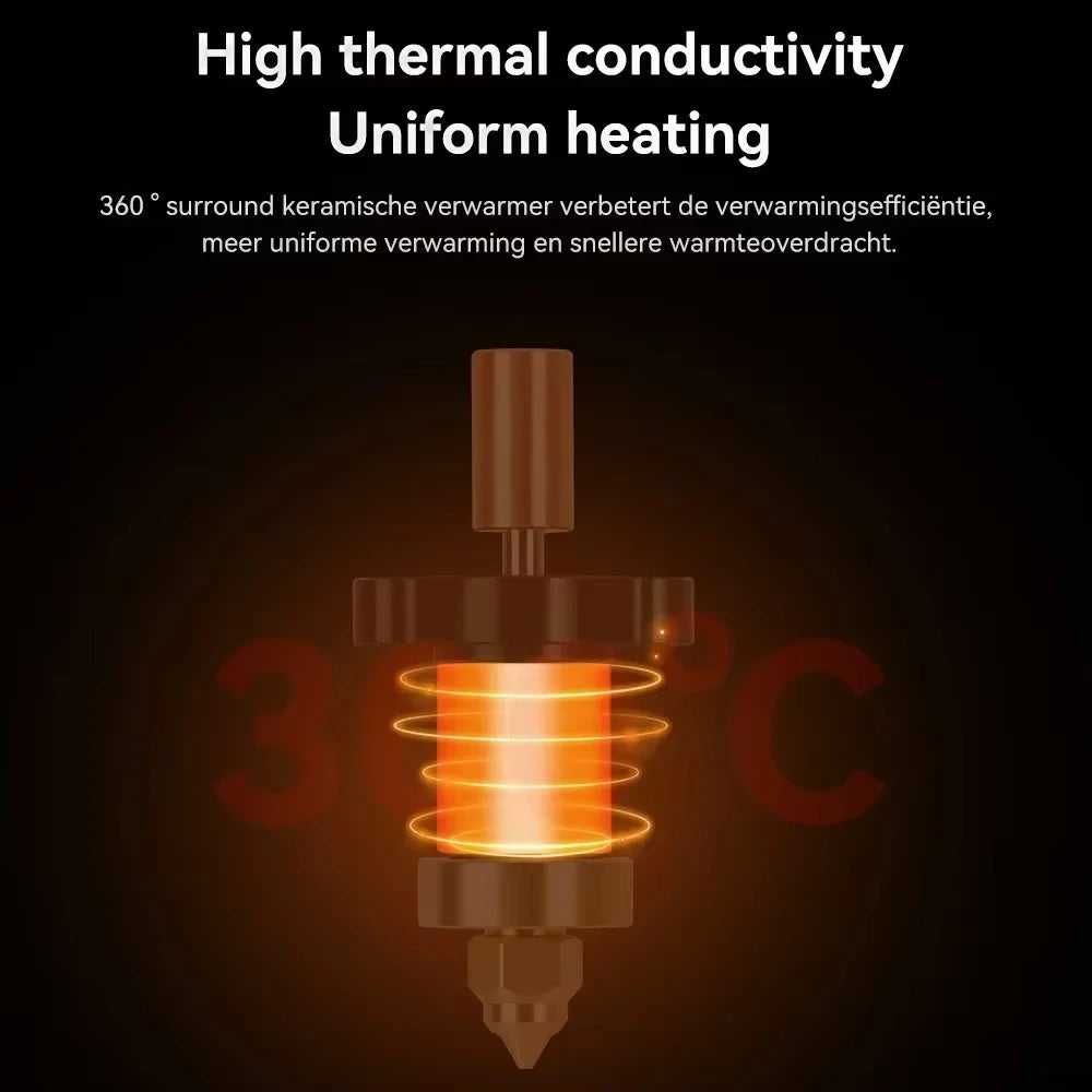Hotend Nozzle Extruder Replacement Kit with Ceramic Heating Block 300°C (572°F) for 3D Printers